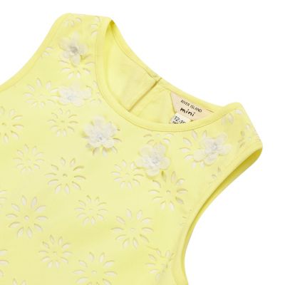 Mini girls yellow floral top